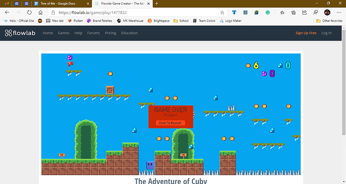 Flowlab Game Creator - The Adventure of Cuby and 4 more pages - Personal - Microsoft​ Edge 2020-11-11 11_17_17 AM