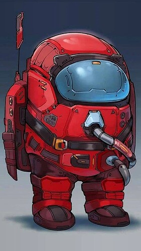 amog us awesome futuristic among us red crewmate