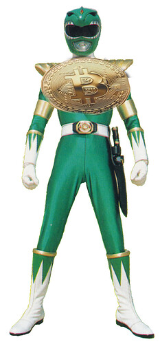 Green Ranger Tommy with Bitcoin Shield