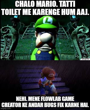 battle for flowlab lore meme gamedev meme universe luigi tatti king mario in urdu