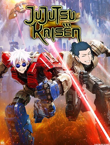 gojo geto jjk transformers one poster meme edit 2024 by john shrekinson