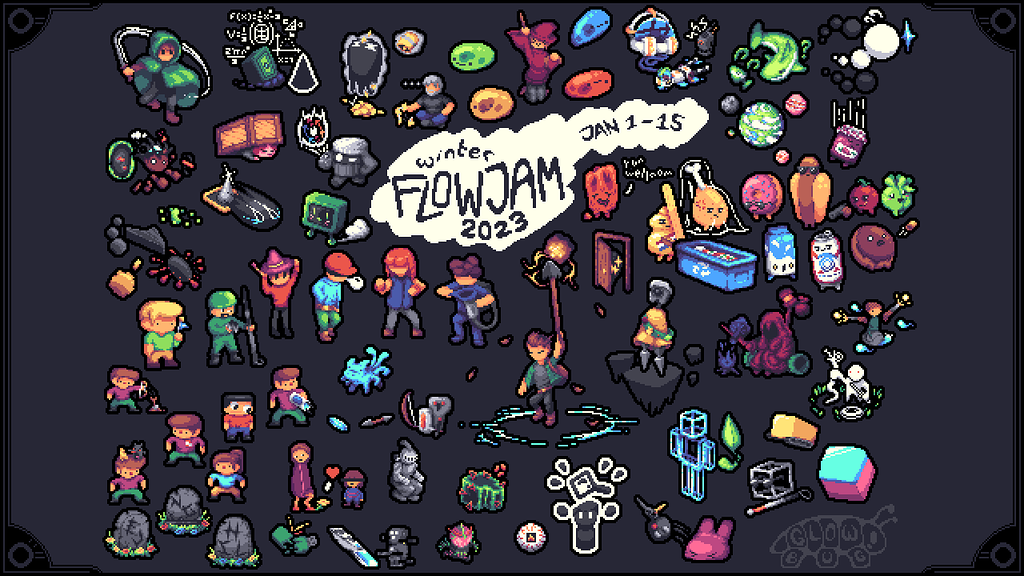 Flowjam entry art from the winter 2023 flowjam ˋ( ° 、° ) Art, Sounds