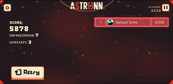 ASTRONN Game Leaderboard, by Samuel Tomé