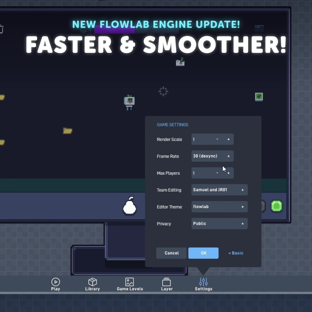 Flowlab No-code Game Engine - New flowlab update 60FPS faster and smoother