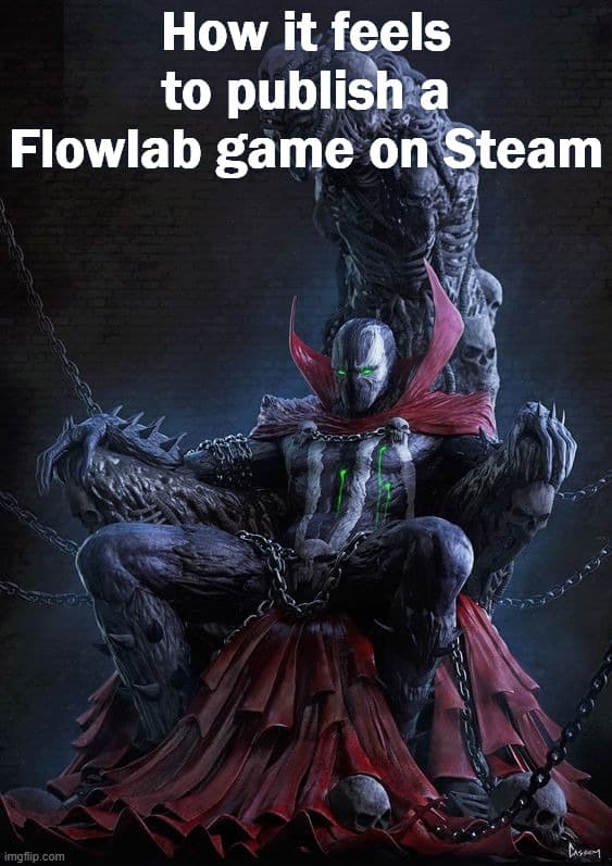 How it feels to publish a Flowlab game on Steam - Spawn Throne template - Spawn Flowlab memes