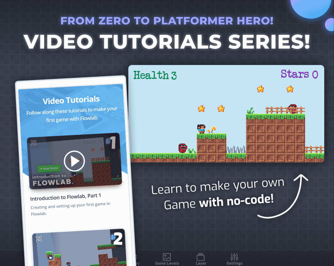 Flowlab No-code Game Engine - Video Introduction Tutorial series
