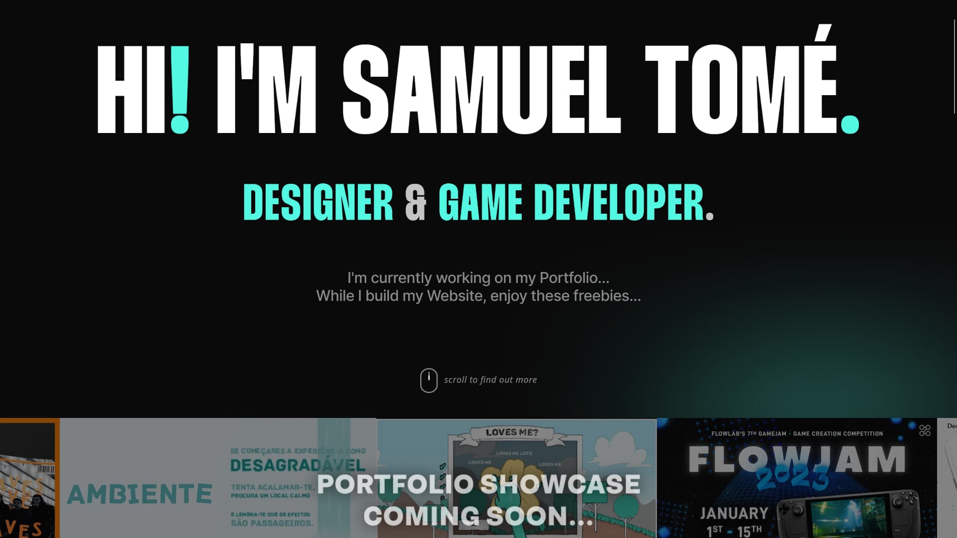 Samuel Tomé Website Designer & Game Developer