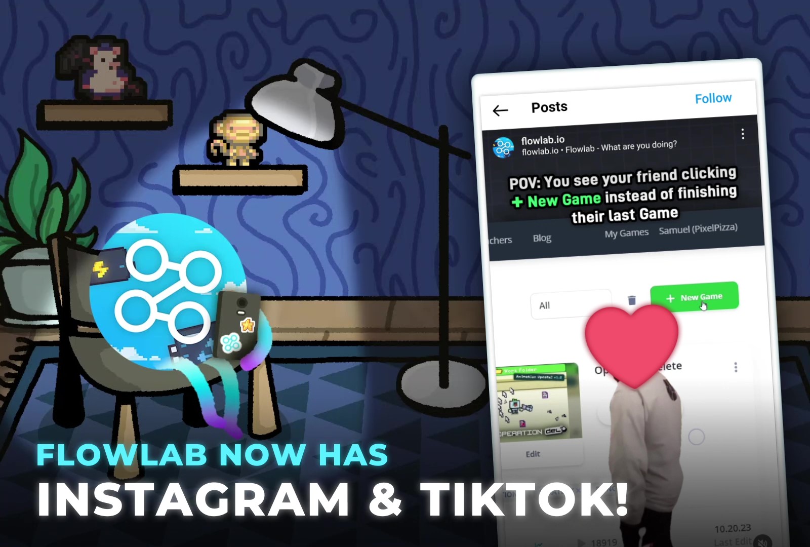 Flowlab No-code Game Engine - Flowlab Instagram and TikTok video thumbnail