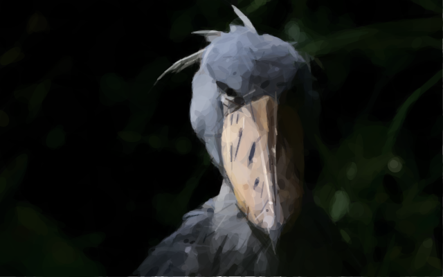 0-Shoebill Stork Bird Angry Funny Meme Geometrrized
