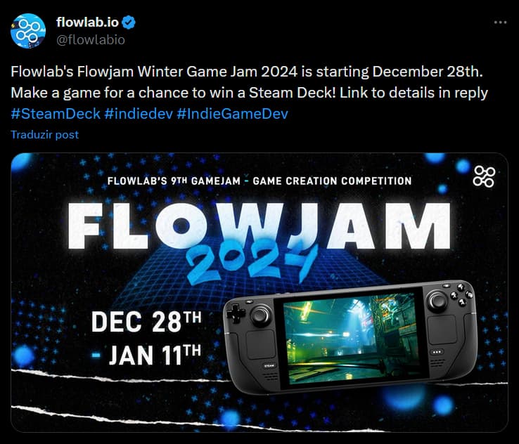 Flowlab No-code Game Engine - Flowjam 2024 gamejam Tweet