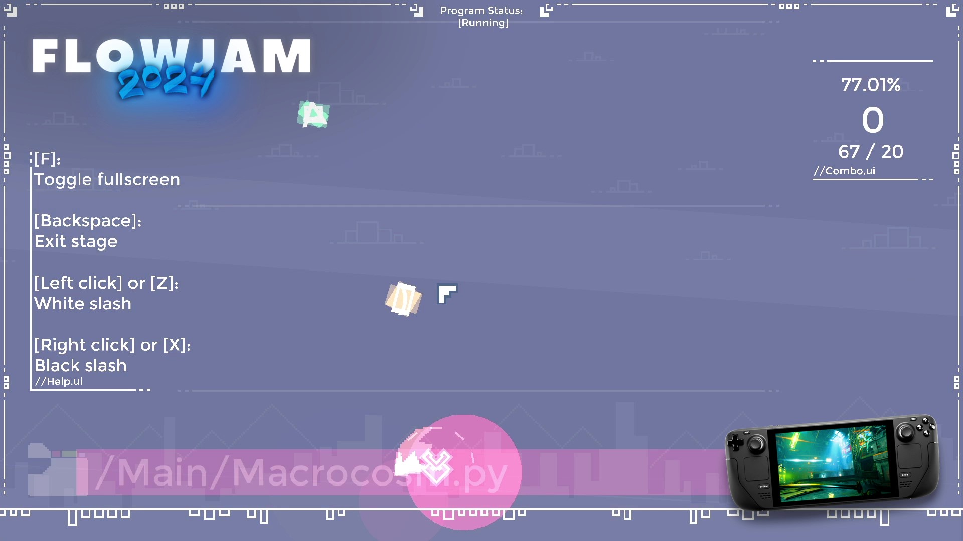 Flowlab No-code Game Engine - Flowjam 2024 gamejam Winner Parse o Rhythm